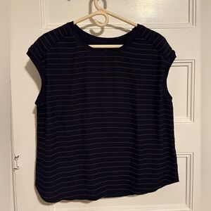 Navy Striped Women's Top